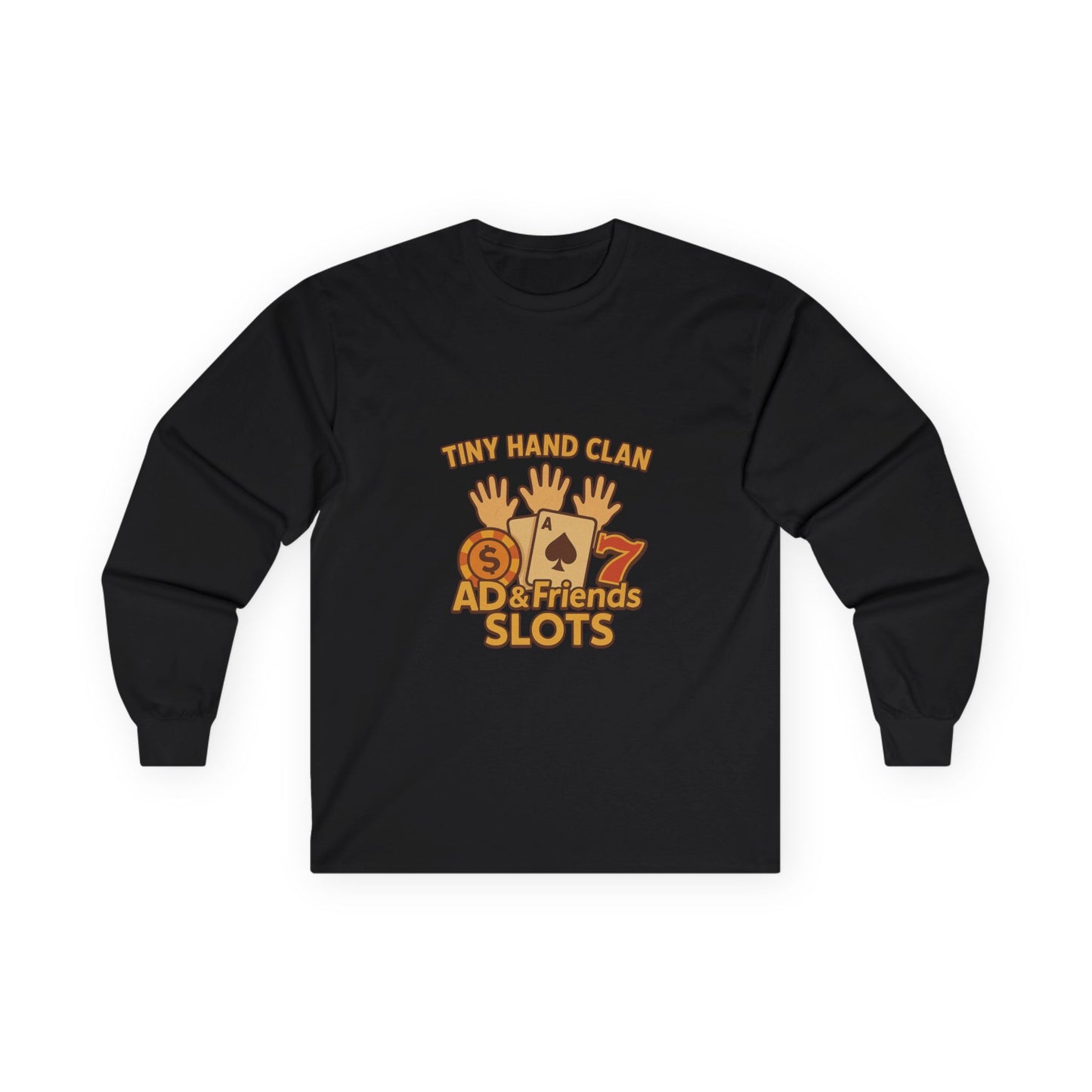 Tiny Hand Clan Unisex Long Sleeve Tee with Fun Design - Perfect for Cool Casual Days, Game/Casino Nights, Gifts, and Cozy Gatherings, Fun Graphic Tee, [...]