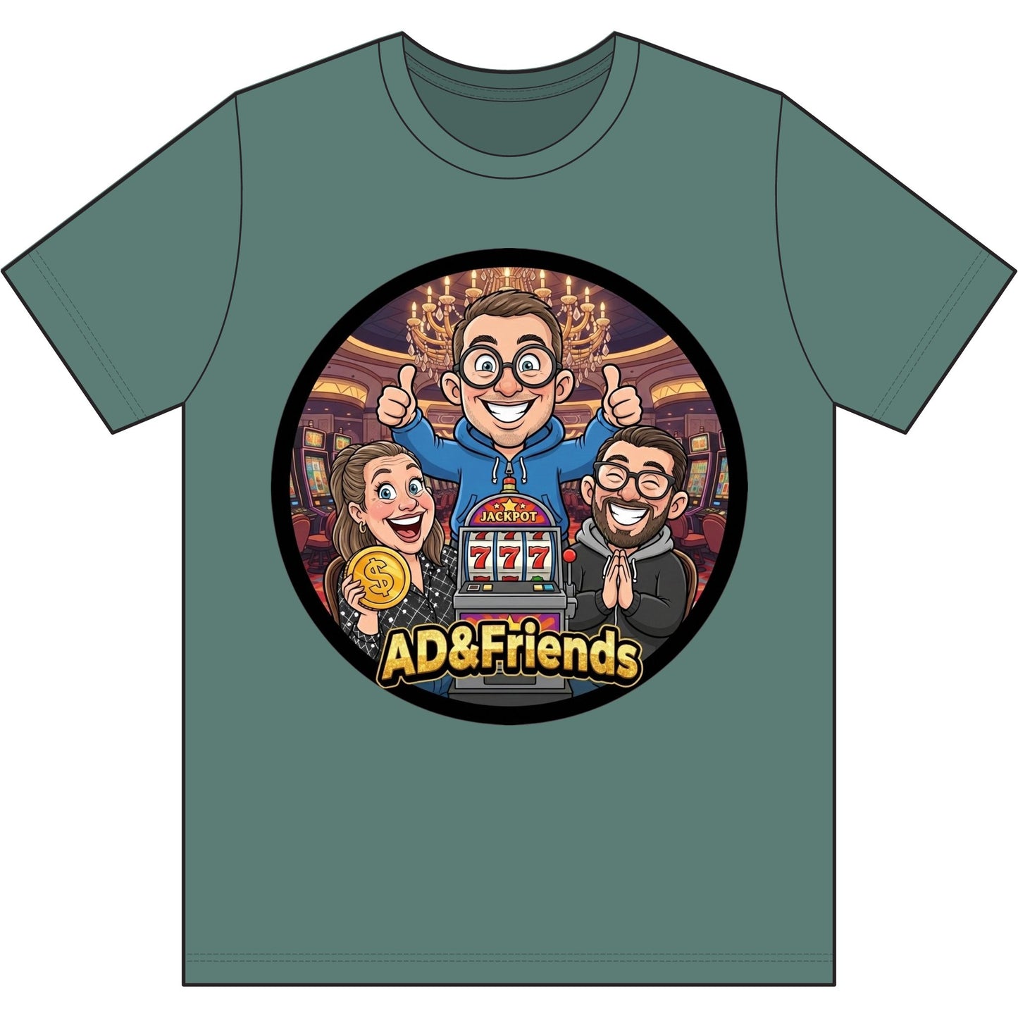 AD & Friends Slots Official Logo T-Shirt – Casino Crew Edition (Updated with Jenny!)