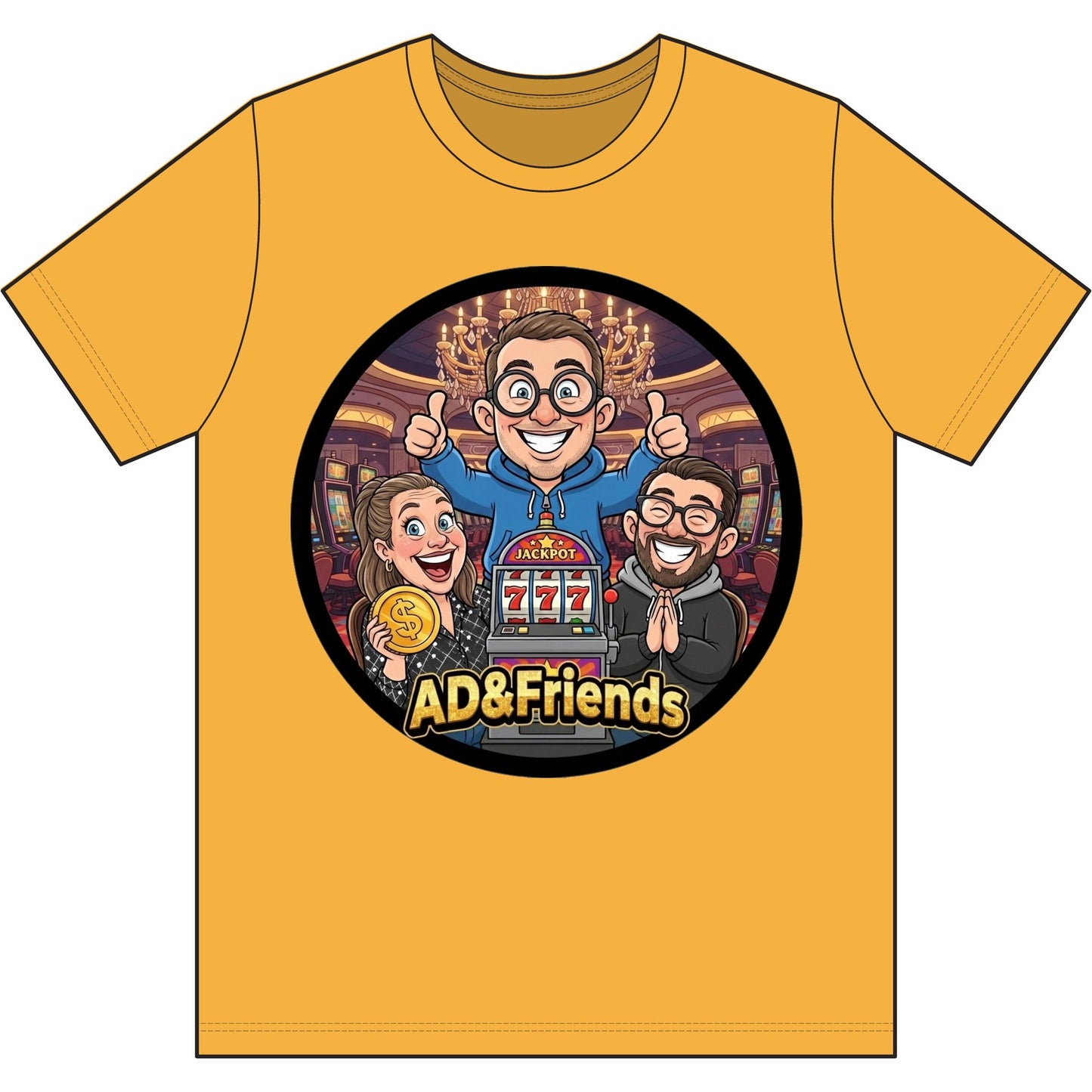 AD & Friends Slots Official Logo T-Shirt – Casino Crew Edition (Updated with Jenny!)