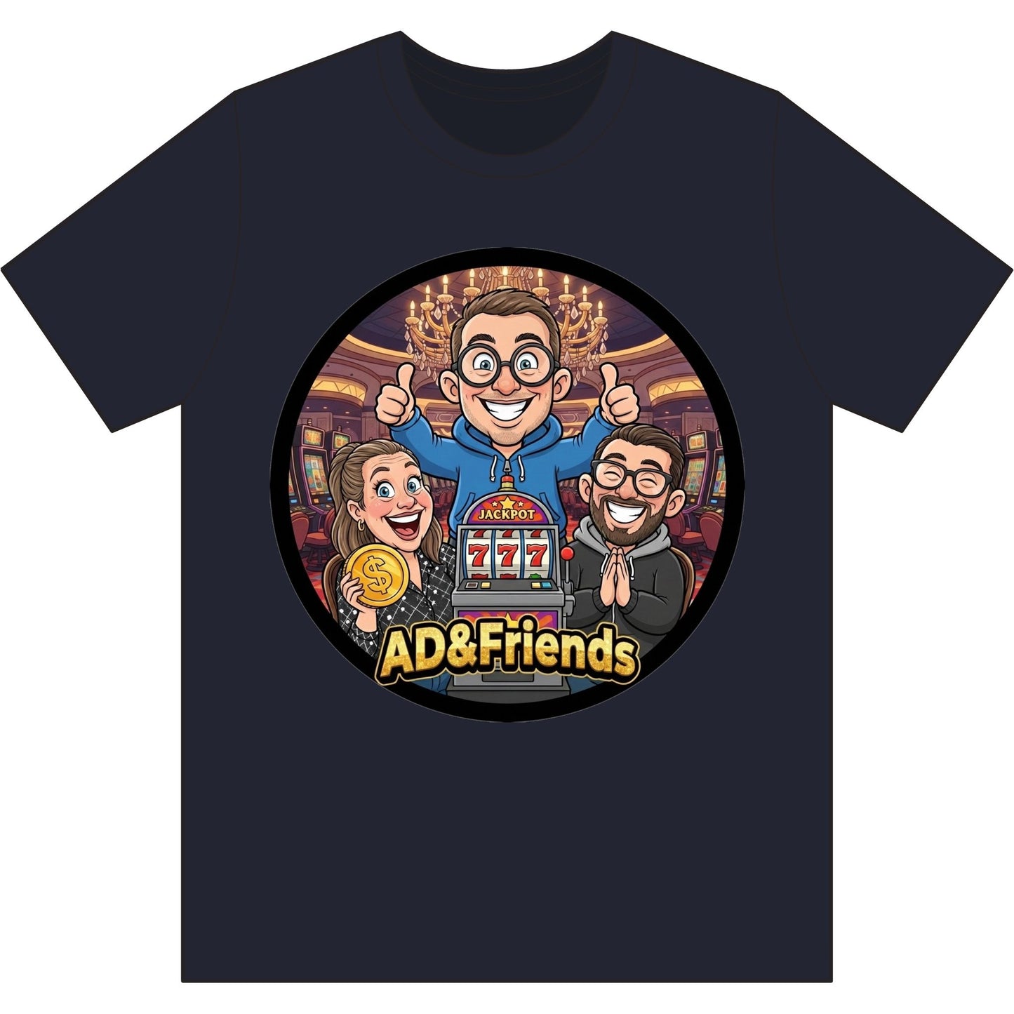 AD & Friends Slots Official Logo T-Shirt – Casino Crew Edition (Updated with Jenny!)
