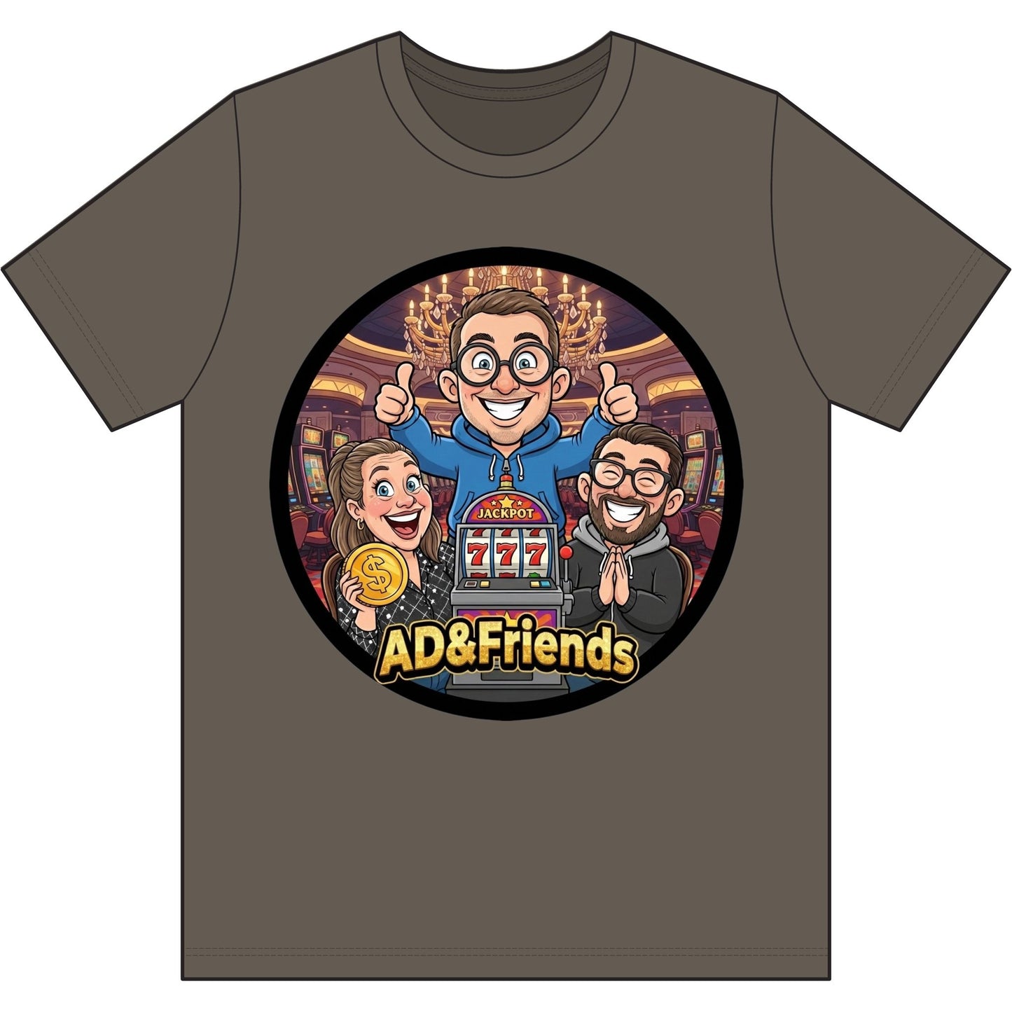 AD & Friends Slots Official Logo T-Shirt – Casino Crew Edition (Updated with Jenny!)