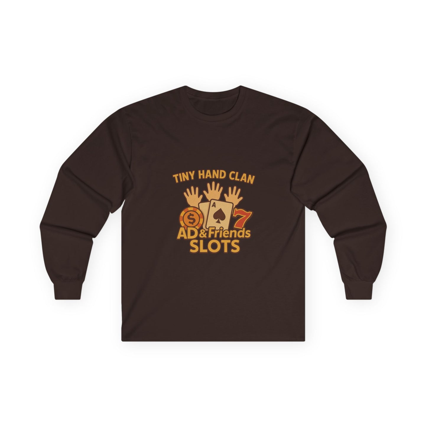 Tiny Hand Clan Unisex Long Sleeve Tee with Fun Design - Perfect for Cool Casual Days, Game/Casino Nights, Gifts, and Cozy Gatherings, Fun Graphic Tee, [...]