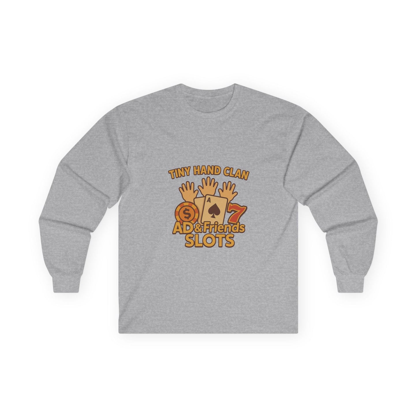 Tiny Hand Clan Unisex Long Sleeve Tee with Fun Design - Perfect for Cool Casual Days, Game/Casino Nights, Gifts, and Cozy Gatherings, Fun Graphic Tee, [...]