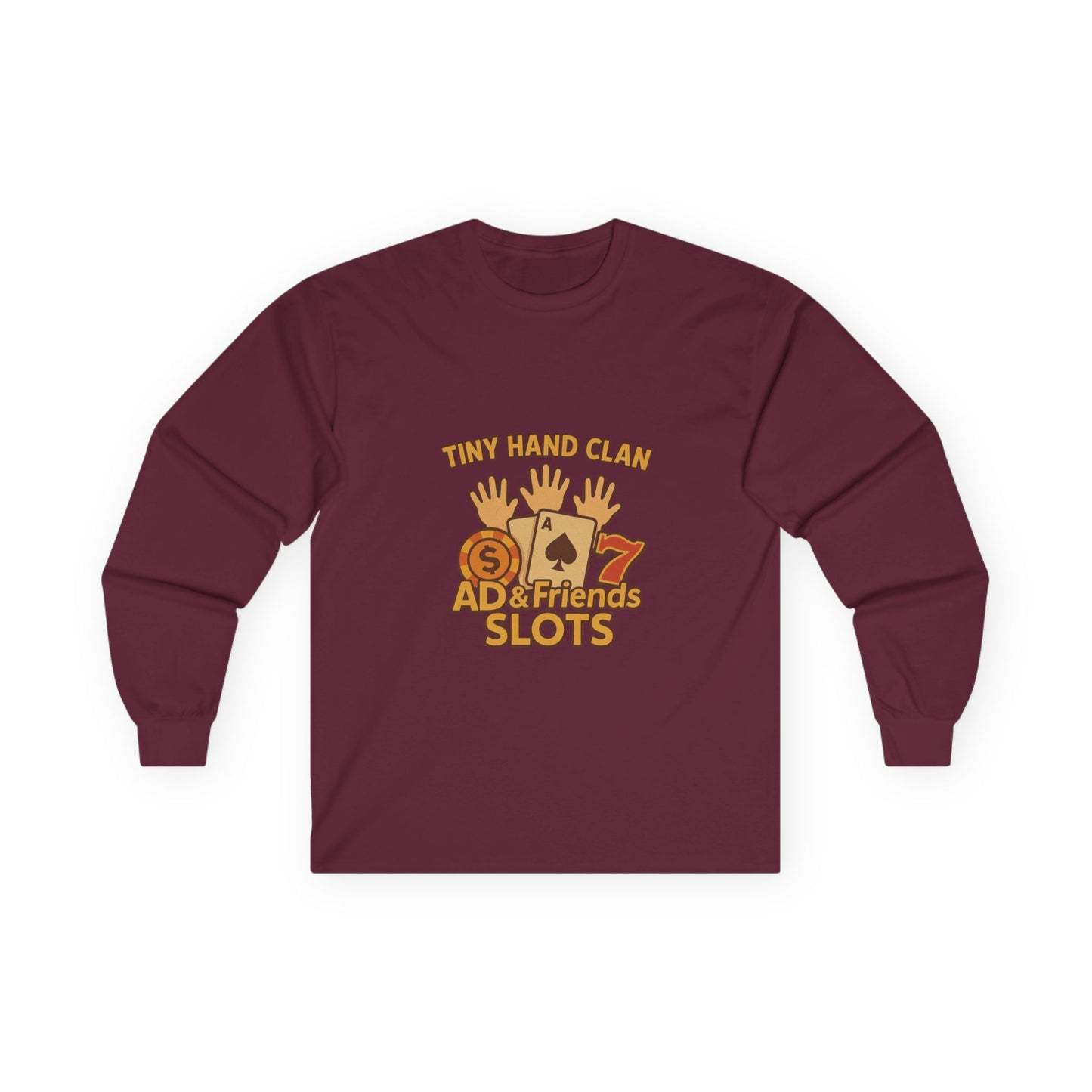 Tiny Hand Clan Unisex Long Sleeve Tee with Fun Design - Perfect for Cool Casual Days, Game/Casino Nights, Gifts, and Cozy Gatherings, Fun Graphic Tee, [...]